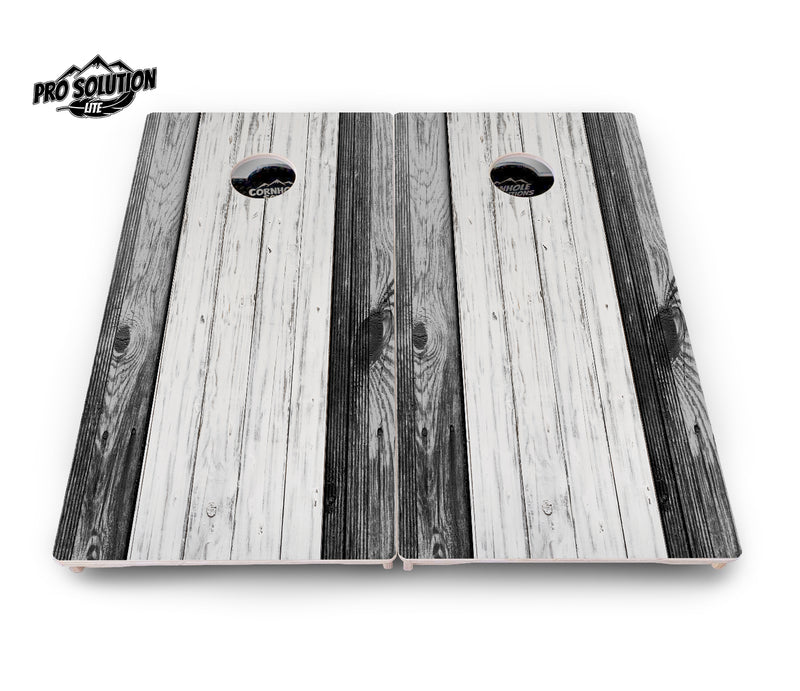 Pro Solution Lite - Grey Two Tone Slats - Professional Tournament Cornhole Boards 3/4" Baltic Birch - Zero Bounce Zero Movement Vertical Interlocking Braces for Extra Weight & Stability +Double Thick Legs +Airmail Blocker