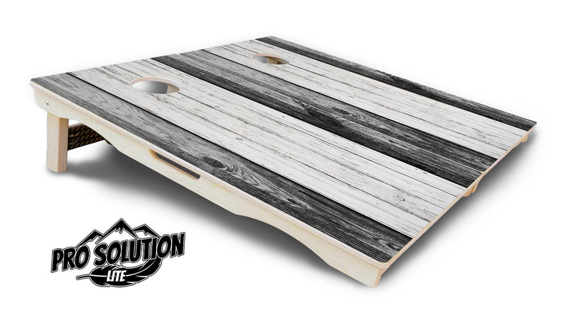 Pro Solution Elite - Grey Two Tone Slats - Professional Tournament Cornhole Boards 3/4" Baltic Birch - Zero Bounce Zero Movement Vertical Interlocking Braces for Extra Weight & Stability +Double Thick Legs +Airmail Blocker