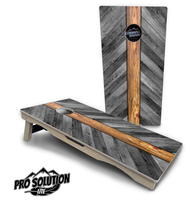 Pro Solution Elite - Herringbone Plank - Professional Tournament Cornhole Boards 3/4" Baltic Birch - Zero Bounce Zero Movement Vertical Interlocking Braces for Extra Weight & Stability +Double Thick Legs +Airmail Blocker