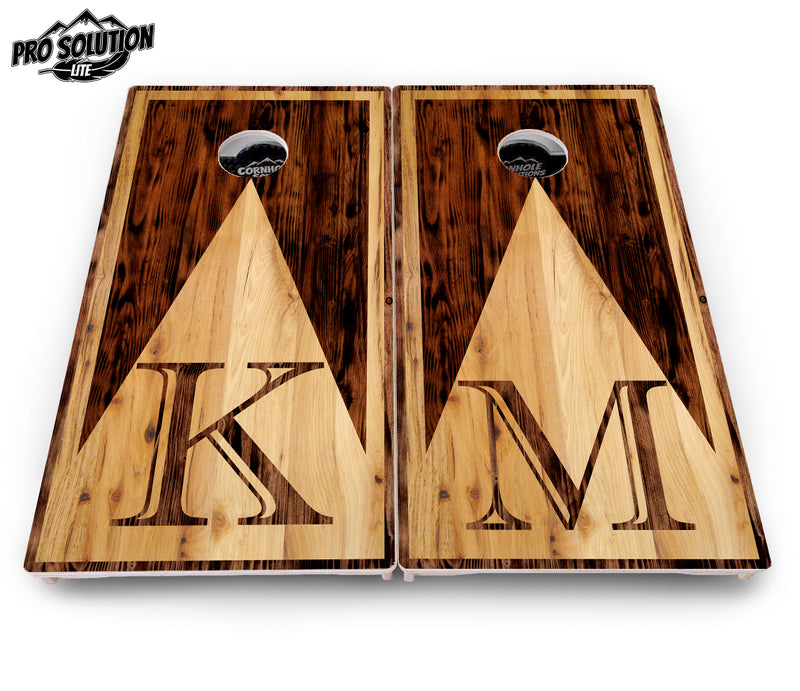 Pro Solution Lite - Wood Letter Split Design - Professional Tournament Cornhole Boards 3/4" Baltic Birch - Zero Bounce Zero Movement Vertical Interlocking Braces for Extra Weight & Stability +Double Thick Legs +Airmail Blocker