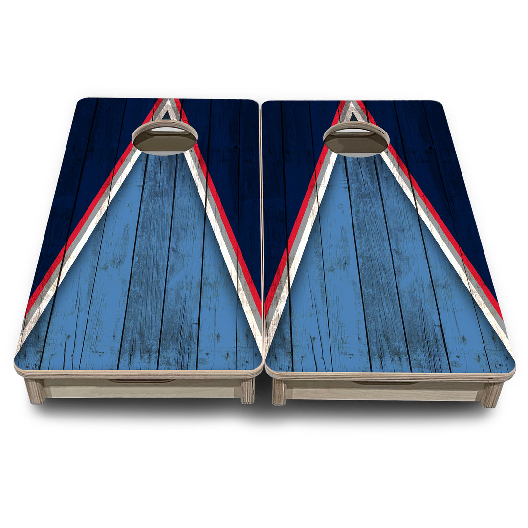 Mini Cornhole Boards - Team Color Triangle