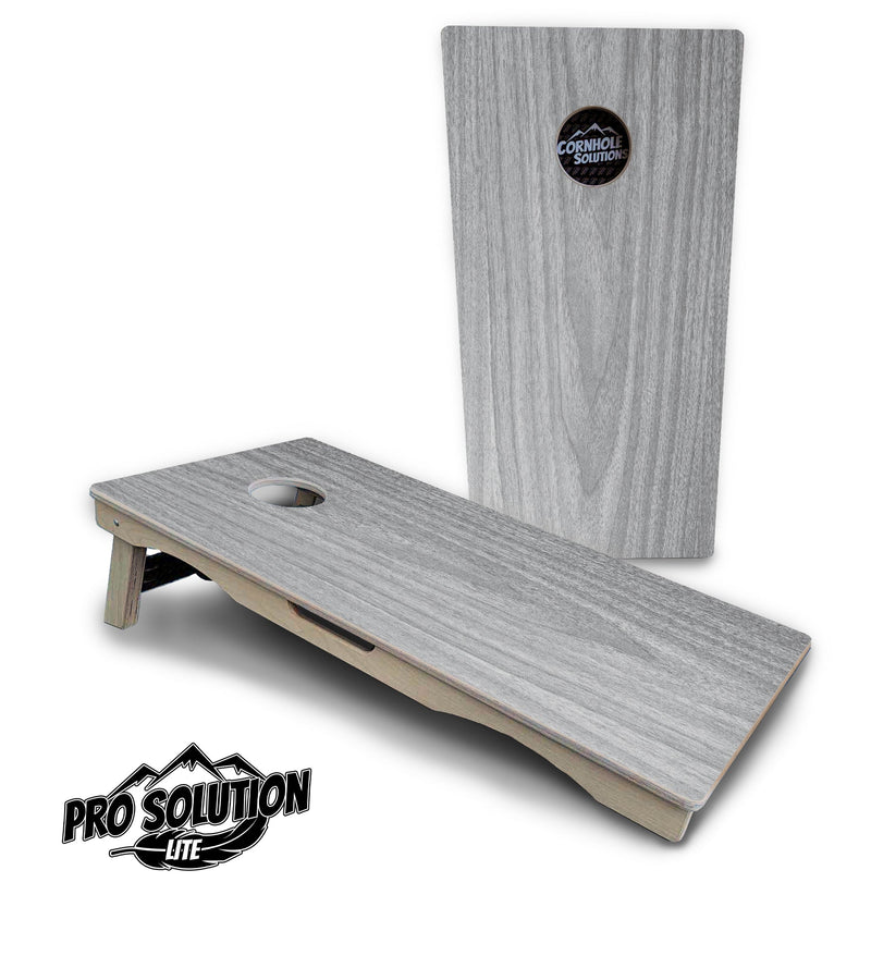 Pro Solution Elite - Light Grey - Professional Tournament Cornhole Boards 3/4" Baltic Birch - Zero Bounce Zero Movement Vertical Interlocking Braces for Extra Weight & Stability +Double Thick Legs +Airmail Blocker