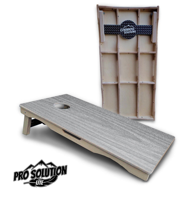 Pro Solution Elite - Light Grey - Professional Tournament Cornhole Boards 3/4" Baltic Birch - Zero Bounce Zero Movement Vertical Interlocking Braces for Extra Weight & Stability +Double Thick Legs +Airmail Blocker