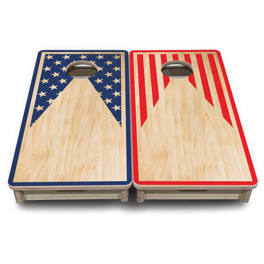 Stars & Stripes Keyhole - Mini or Vacation Size Cornhole Boards