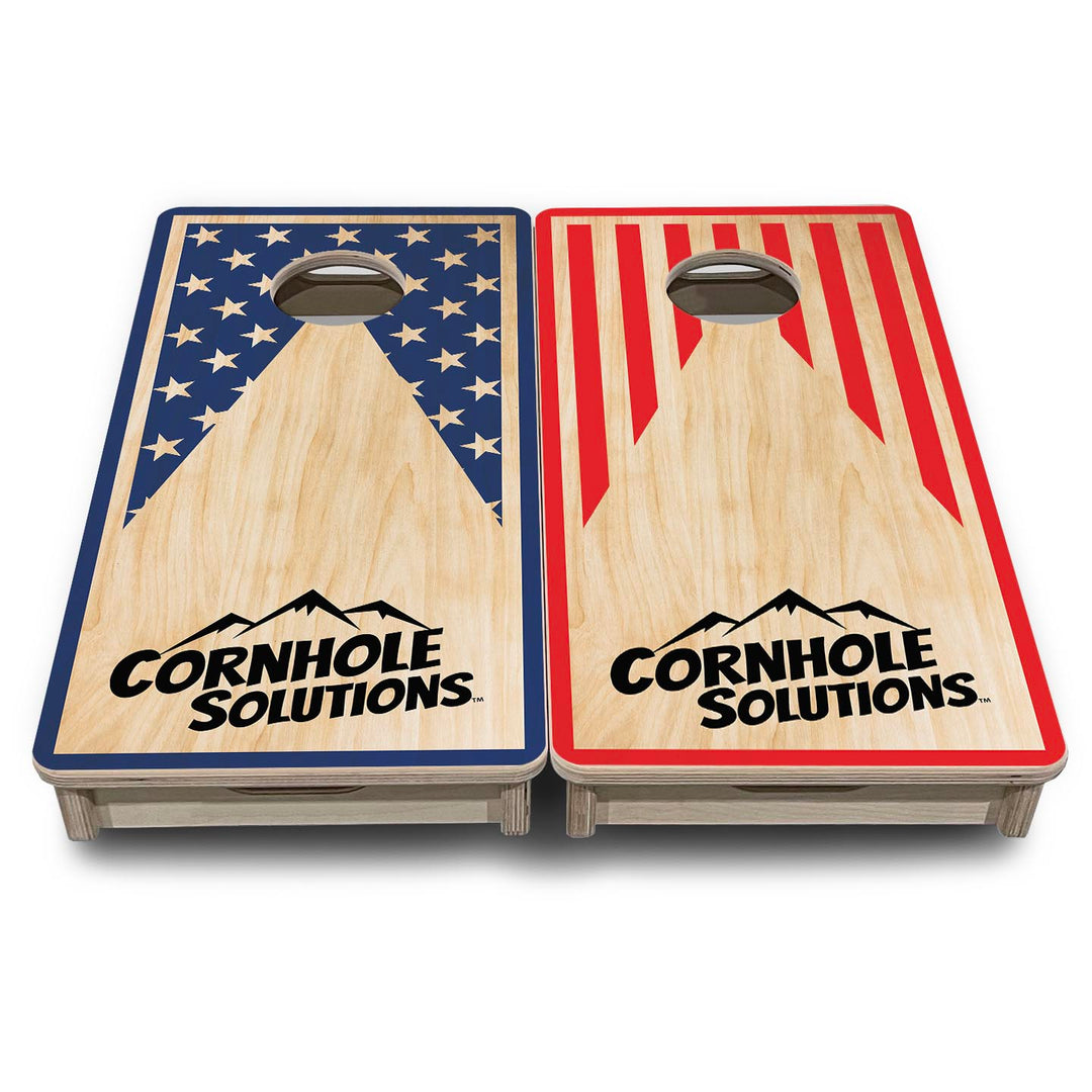 Stars & Stripes Keyhole CS Logo - Mini or Vacation Size Cornhole Boards