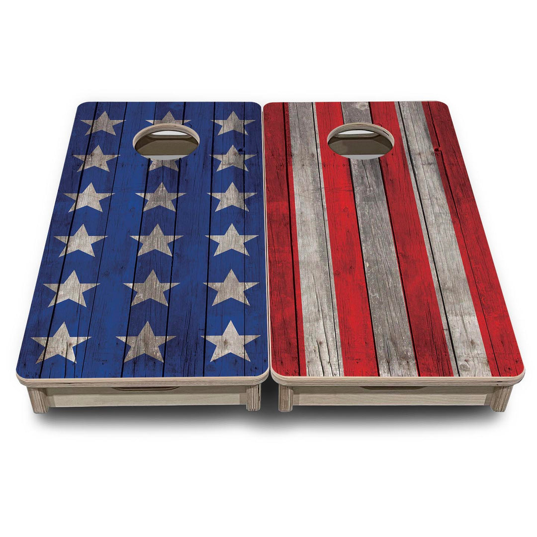 Large Colorful Stars & Stripes - Mini or Vacation Size Cornhole Boards