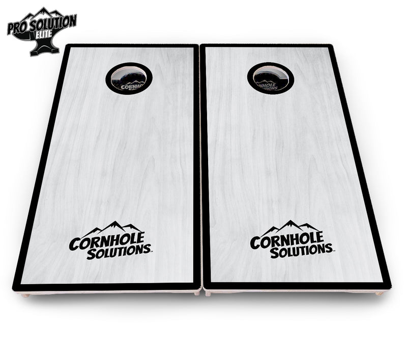 Pro Solution Elite - Red/Black Hole Ring Grey Wash Design Options - Professional Tournament Cornhole Boards 3/4" Baltic Birch - Zero Bounce Zero Movement Vertical Interlocking Braces for Extra Weight & Stability +Double Thick Legs +Airmail Blocker