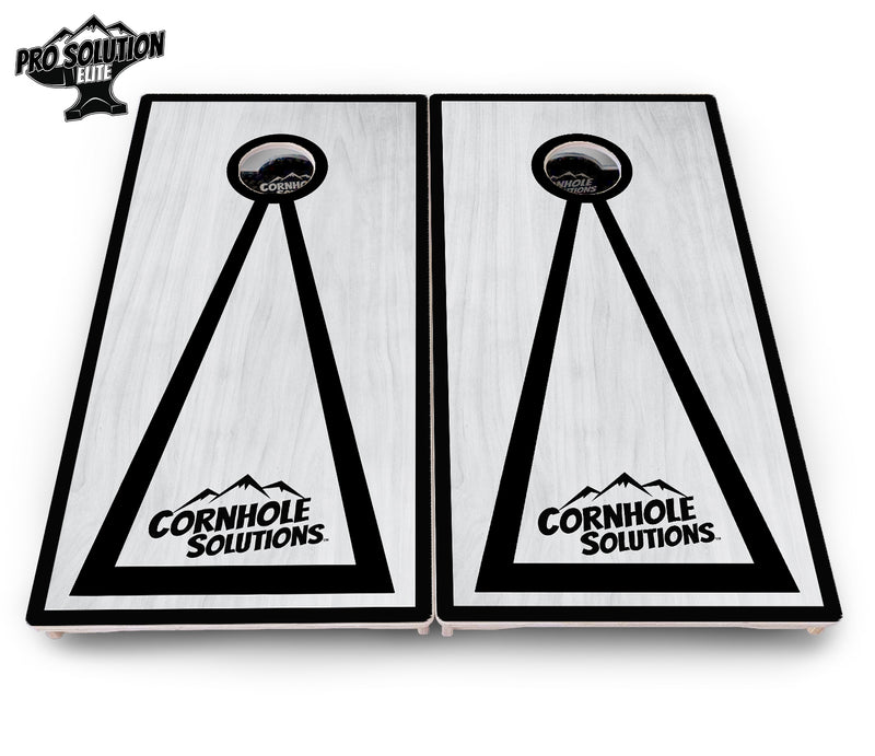 Pro Solution Elite - Red/Black Hole Ring Grey Wash Design Options - Professional Tournament Cornhole Boards 3/4" Baltic Birch - Zero Bounce Zero Movement Vertical Interlocking Braces for Extra Weight & Stability +Double Thick Legs +Airmail Blocker