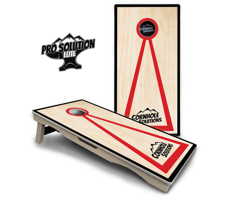 Pro Solution Elite - Red/Black Hole Ring Design Options - Professional Tournament Cornhole Boards 3/4" Baltic Birch - Zero Bounce Zero Movement Vertical Interlocking Braces for Extra Weight & Stability +Double Thick Legs +Airmail Blocker