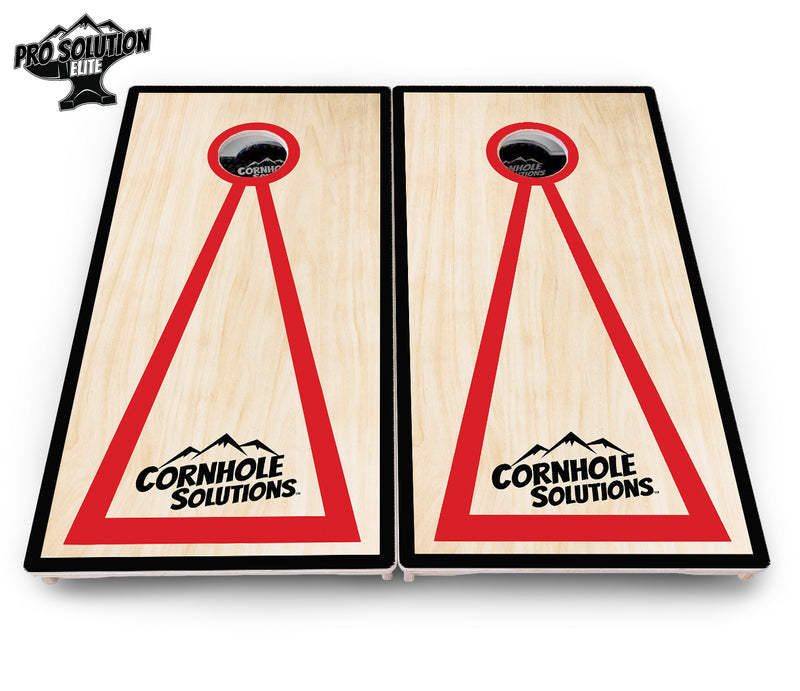 Pro Solution Elite - Red/Black Hole Ring Design Options - Professional Tournament Cornhole Boards 3/4" Baltic Birch - Zero Bounce Zero Movement Vertical Interlocking Braces for Extra Weight & Stability +Double Thick Legs +Airmail Blocker