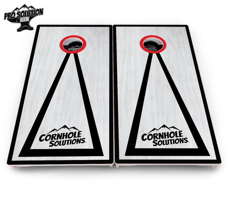 Pro Solution Elite - Red/Black Hole Ring Grey Wash Design Options - Professional Tournament Cornhole Boards 3/4" Baltic Birch - Zero Bounce Zero Movement Vertical Interlocking Braces for Extra Weight & Stability +Double Thick Legs +Airmail Blocker