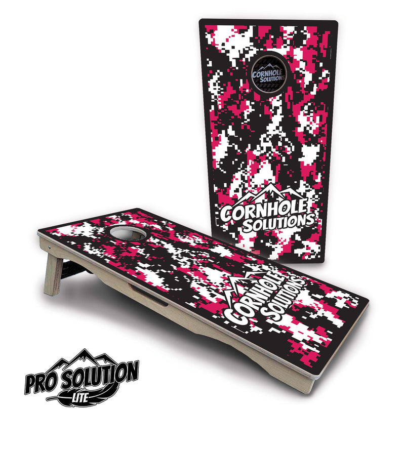 Pro Solution Elite - Digital Camo - Professional Tournament Cornhole Boards 3/4" Baltic Birch - Zero Bounce Zero Movement Vertical Interlocking Braces for Extra Weight & Stability +Double Thick Legs +Airmail Blocker