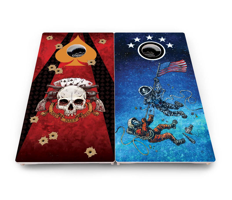 Pro Solution Elite - Artist Series Design Options - Professional Tournament Cornhole Boards 3/4" Baltic Birch - Zero Bounce Zero Movement Vertical Interlocking Braces for Extra Weight & Stability +Double Thick Legs +Airmail Blocker