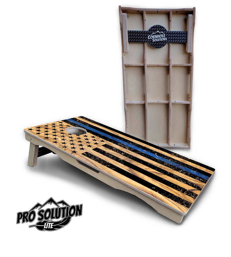 Pro Solution Lite -Light Wood Blue & Red Line-Professional Tournament CornholeBoards 18mm(3/4")Baltic Birch - Zero Bounce! Zero Movement! Vertical & Horizontal Interlocking Quad BracingSystem for extra Weight & Stability! Double Legs with Airmail Blocker!