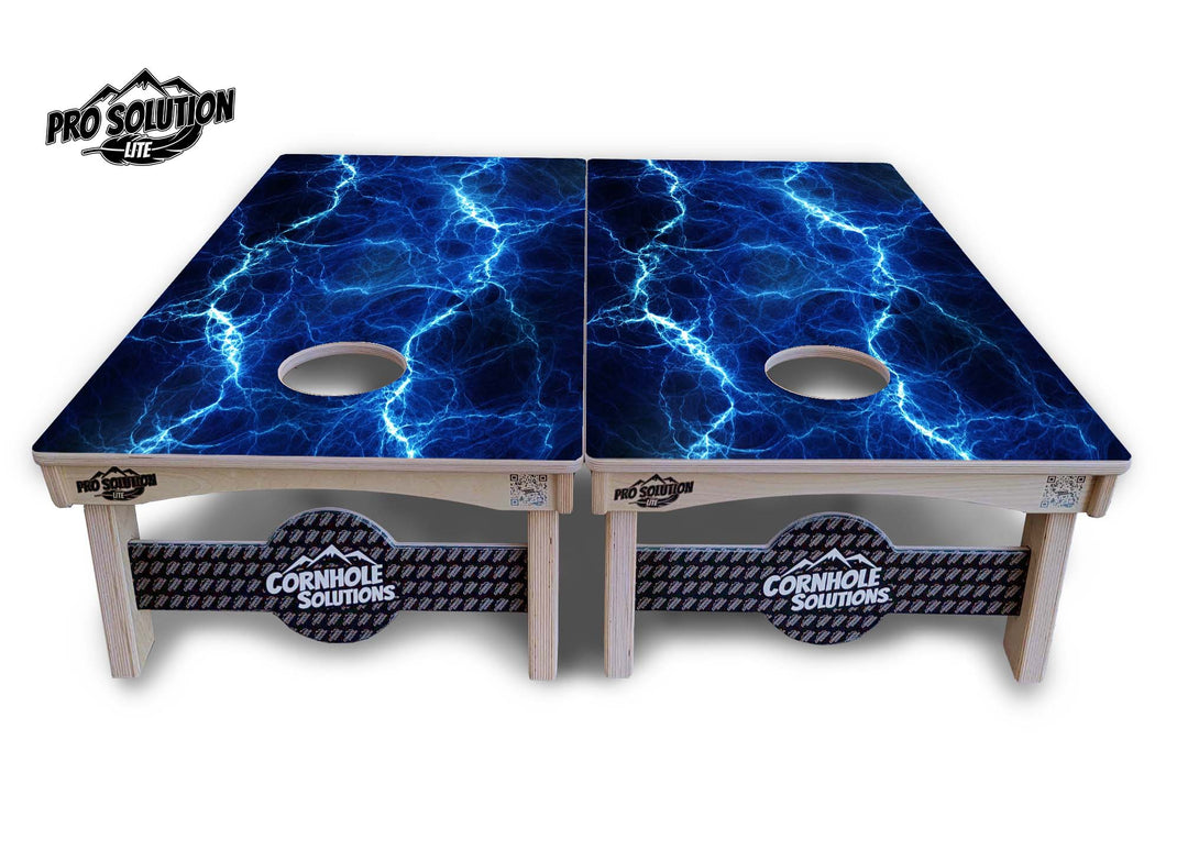 Pro Solution Lite - Blue & Green Lightning - Tournament Cornhole ...