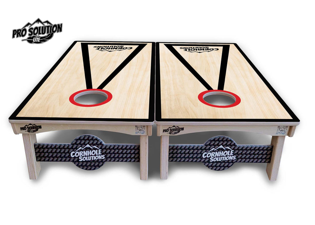 Red/Black Hole Ring Cornhole Boards - Pro Solution Lite Series