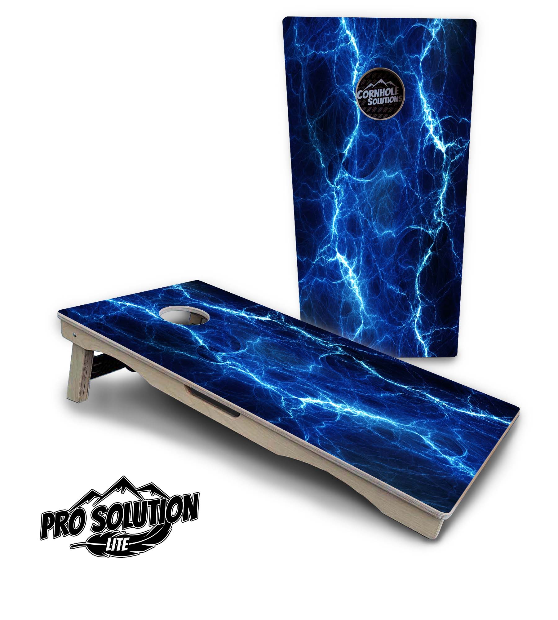 Pro Solution Lite - Blue & Green Lightning - Tournament Cornhole ...