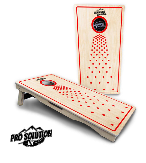 Pro Solution Lite - CS Dots - Professional Tournament Cornhole Boards 18mm(3/4") Baltic Birch - Zero Bounce! Zero Movement! Vertical & Horizontal Interlocking Quad Bracing System for extra Weight & Stability! Double Legs with Airmail Blocker!