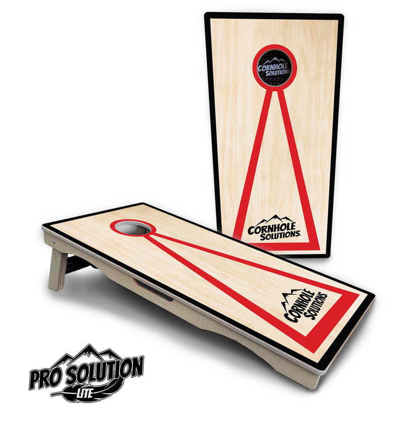 Pro Solution Lite - Red/Black Hole Ring Design Options - Professional Tournament Cornhole Boards 3/4" Baltic Birch - Zero Bounce Zero Movement Vertical Interlocking Braces for Extra Weight & Stability +Double Thick Legs +Airmail Blocker