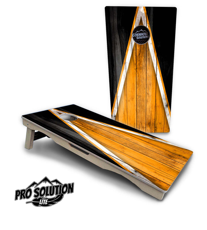 Orange & Black Triangle Cornhole Boards - Pro Solution Lite Series
