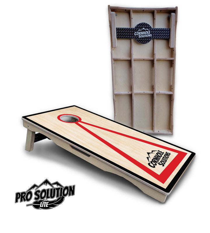 Red/Black Hole Ring Cornhole Boards - Pro Solution Lite Series