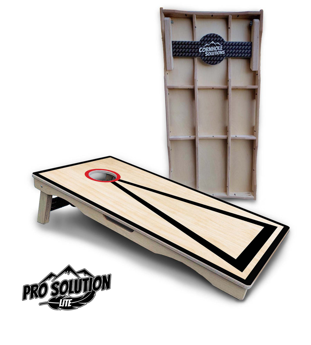 Red/Black Hole Ring Cornhole Boards - Pro Solution Lite Series