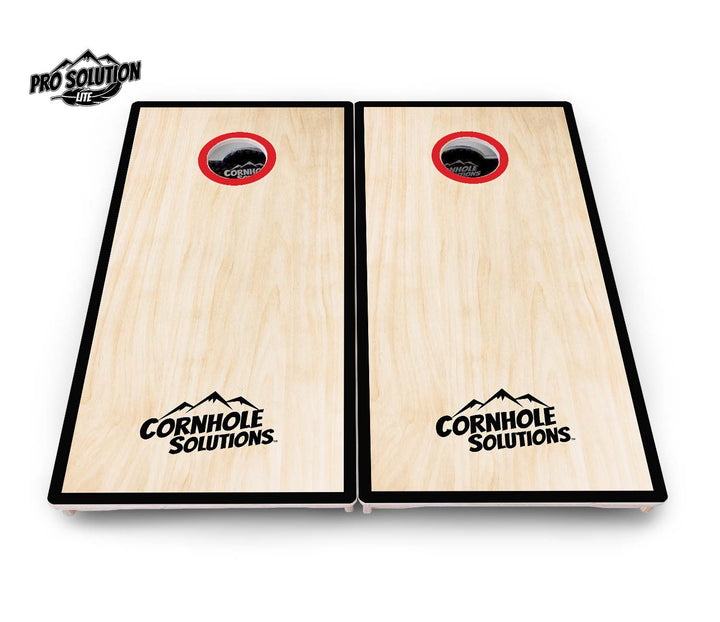 Red/Black Hole Ring Cornhole Boards - Pro Solution Lite Series