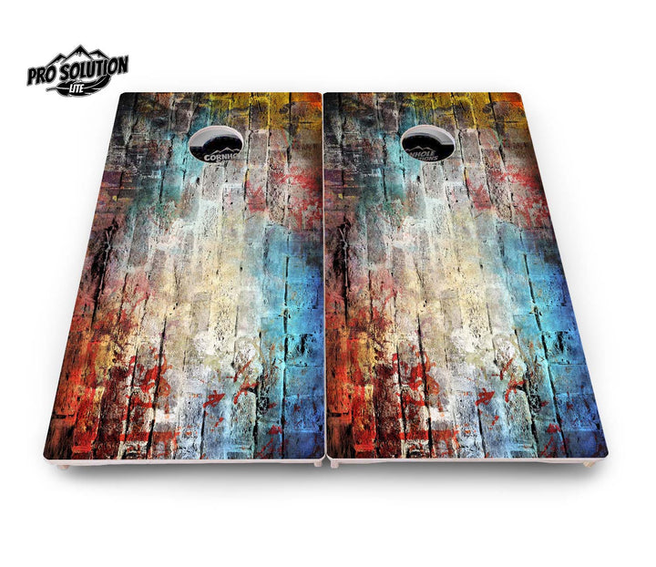 Colorful Brick Cornhole Boards - Pro Solution Lite Series