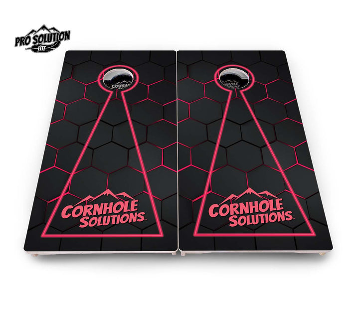 Glow Hole Black Cornhole Boards - Pro Solution Lite Series
