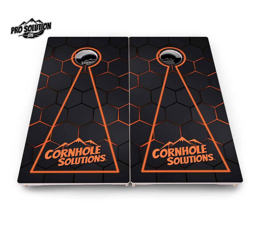 Glow Hole Black Cornhole Boards - Pro Solution Lite Series