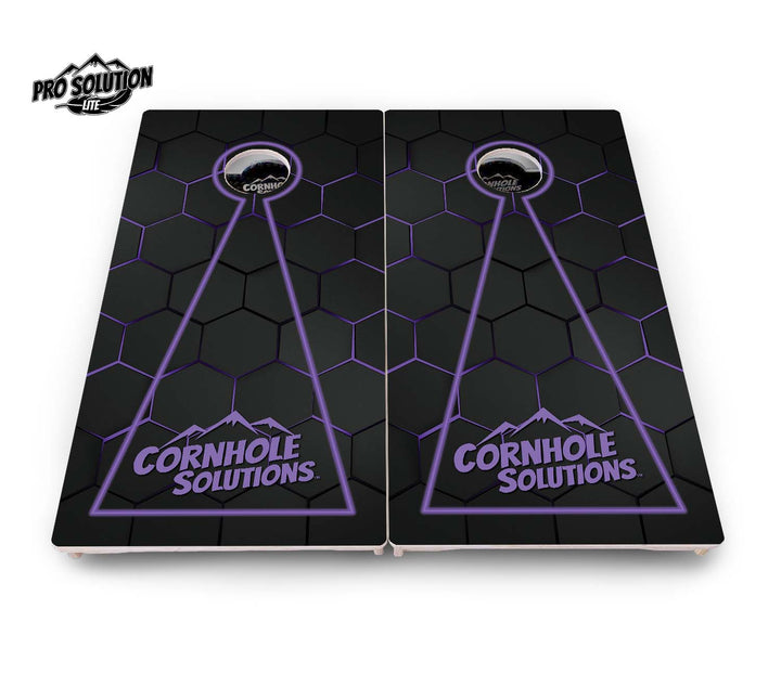 Glow Hole Black Cornhole Boards - Pro Solution Lite Series