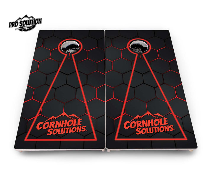 Glow Hole Black Cornhole Boards - Pro Solution Lite Series