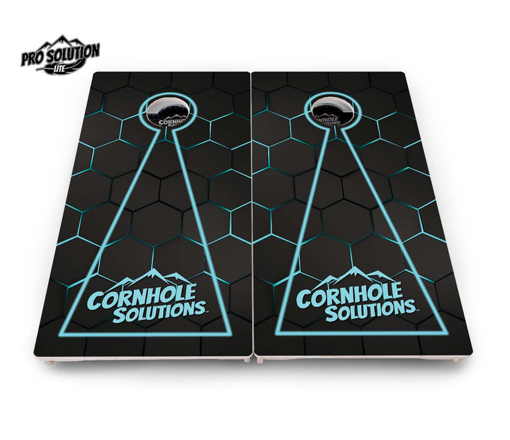 Glow Hole Black Cornhole Boards - Pro Solution Lite Series