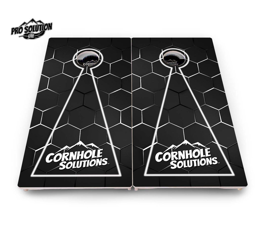 Glow Hole Black Cornhole Boards - Pro Solution Lite Series