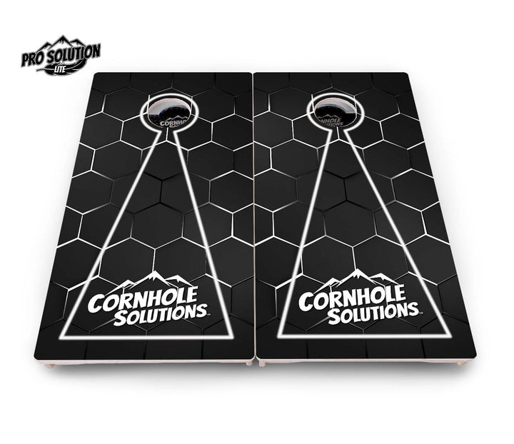 Glow Hole Black Cornhole Boards - Pro Solution Lite Series
