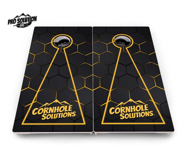 Glow Hole Black Cornhole Boards - Pro Solution Lite Series