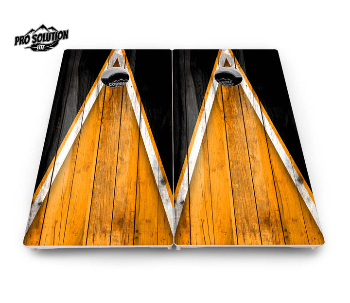 Orange & Black Triangle Cornhole Boards - Pro Solution Lite Series