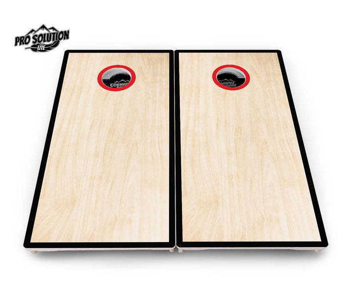 Red/Black Hole Ring Cornhole Boards - Pro Solution Lite Series