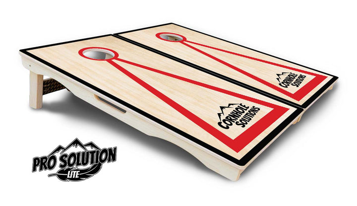Red/Black Hole Ring Cornhole Boards - Pro Solution Lite Series