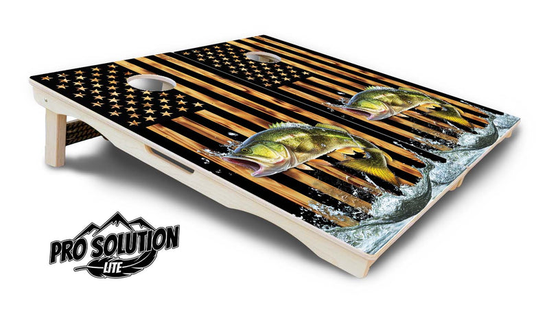 Pro Solution Lite - Colorful Deer & Fish - Professional Tournament Cornhole Boards 18mm(3/4") Baltic Birch - Zero Bounce! Zero Movement! Vertical & Horizontal Interlocking Quad Bracing System for extra Weight & Stability! Double Legs with Airmail Blocker!