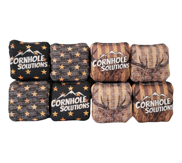 Mini Cornhole Bags - 4" Bags - Hidden Deer Stars & Stripes - (Full Set of 8 bags)