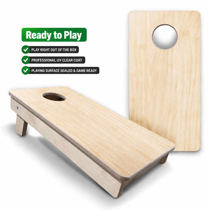 Plain Natural Finish Mini Cornhole Boards – 8 Mini Bags Included – Ready to Play