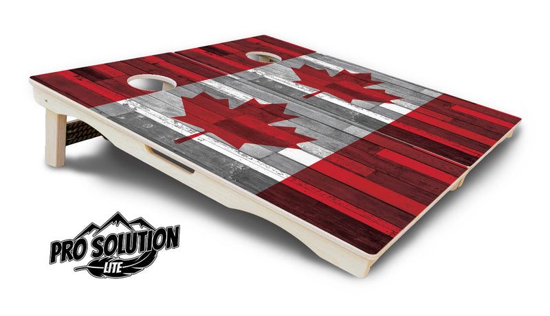 Pro Solution Elite - USA / Canada / Union Jack Plank Flag Options - Professional Tournament Cornhole Boards 3/4" Baltic Birch - Zero Bounce Zero Movement Vertical Interlocking Braces for Extra Weight & Stability +Double Thick Legs +Airmail Blocker