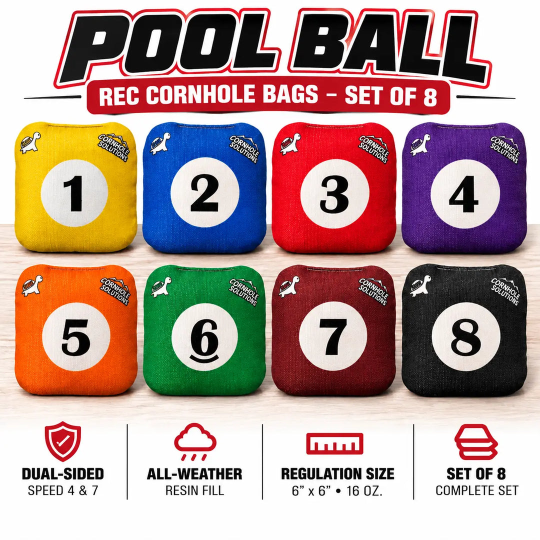 Pool Balls – Rec Cornhole Bags – Set of 8