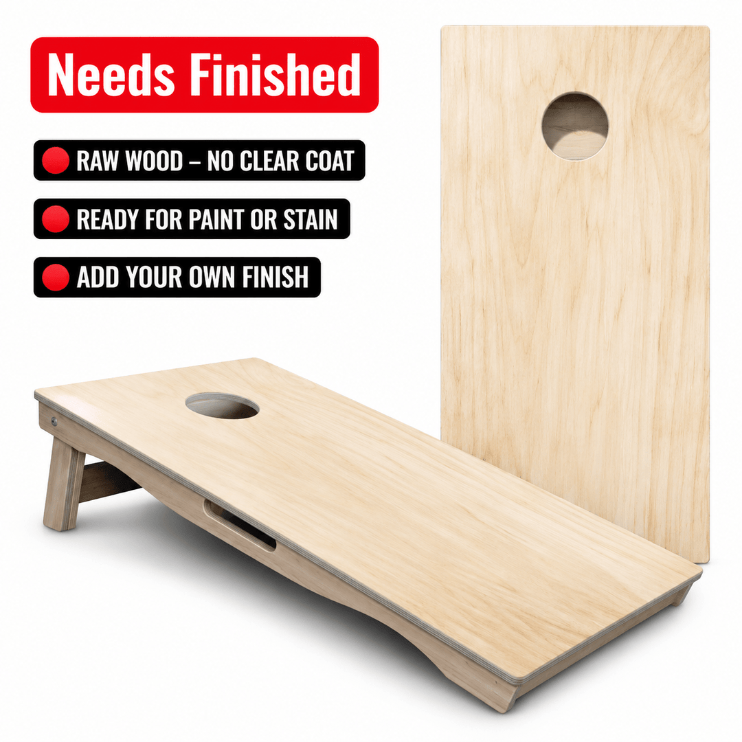 Unfinished Cornhole Boards – Pro Lite or Pro Elite – Finish Your Way: Paint, Stain or Wrap