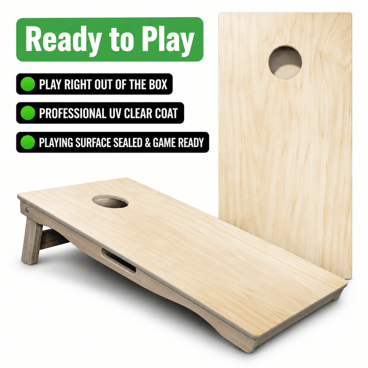Natural Finish Cornhole Boards – Pro Lite or Pro Elite – Ready to Play