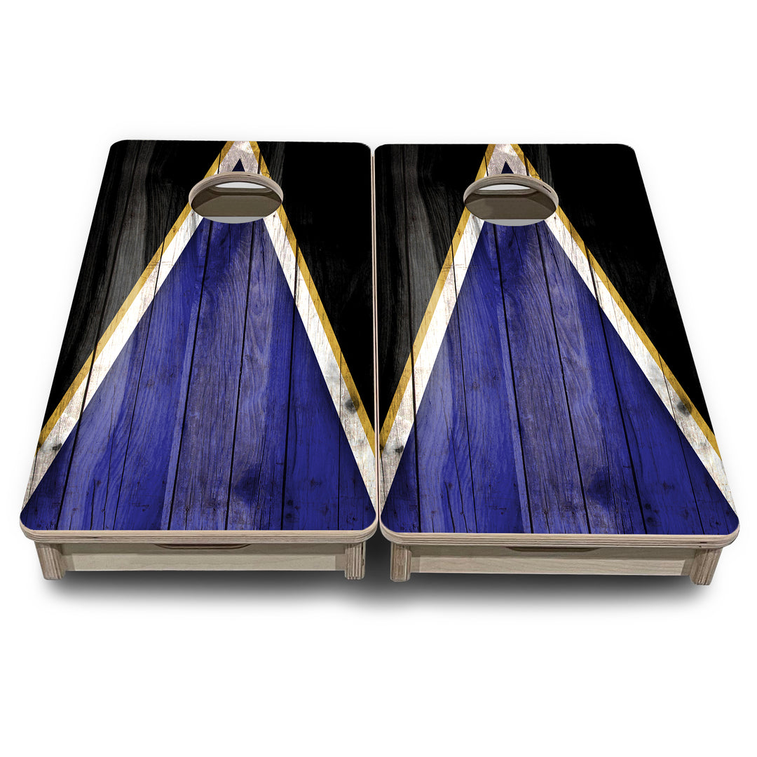 Mini Cornhole Boards - Team Color Triangle