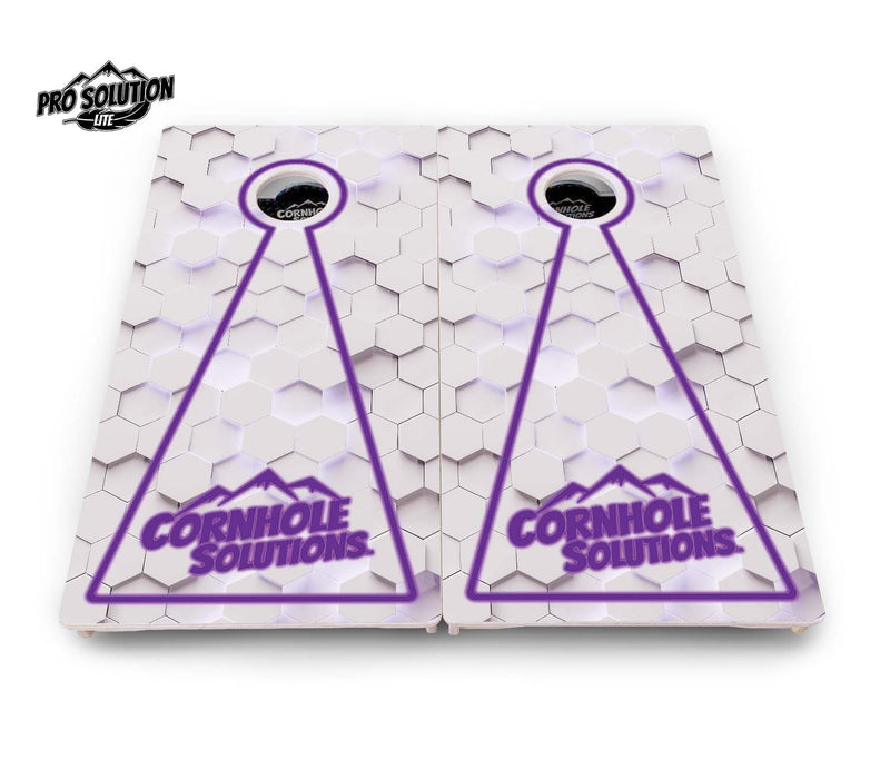 Pro Solution Elite - Glow Hole White Color Options - Professional Tournament Cornhole Boards 3/4" Baltic Birch - Zero Bounce Zero Movement Vertical Interlocking Braces for Extra Weight & Stability +Double Thick Legs +Airmail Blocker