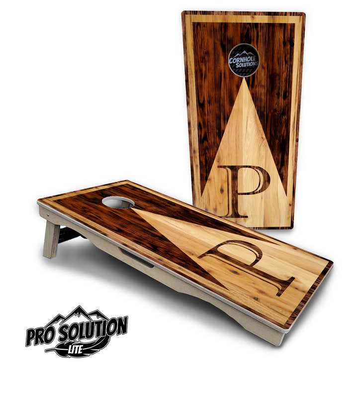Wooden Triangle Letter Cornhole Boards - Pro Solution Lite Series