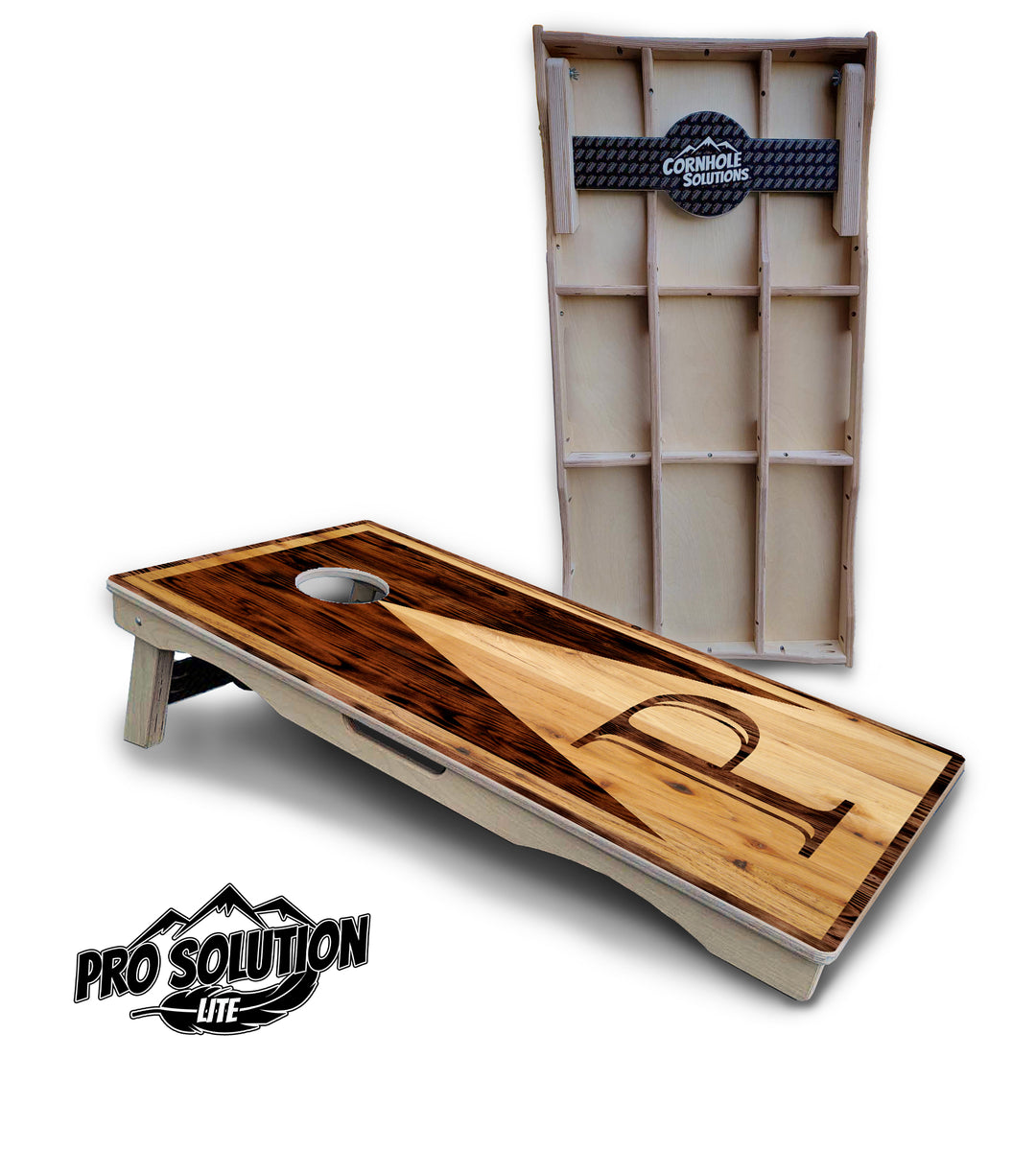 Wooden Triangle Letter Cornhole Boards - Pro Solution Lite Series